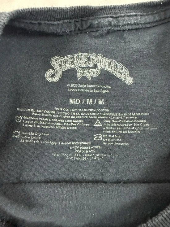 ⭐ Steve Miller Band Pegasus Graphic Tee Black Vintage Style M - Picture 3 of 6